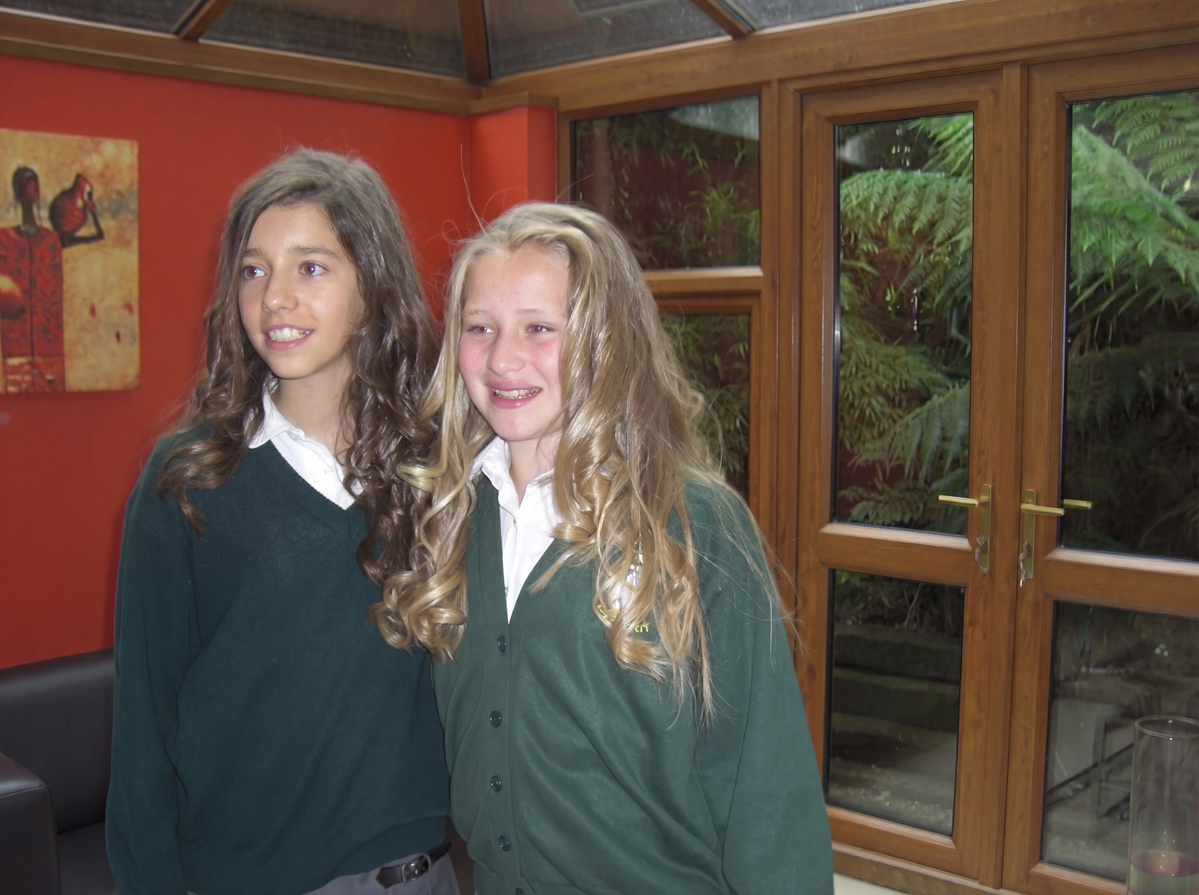 Gabby and Lola as schoolgirls in 2010 - Spanish student and British host